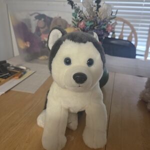 Ty Black and White Stuffed Husky Toy